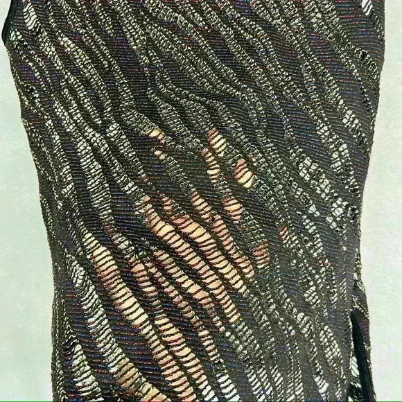 ZARA Women Metallic Meah Top Sz S Sleeveless Retro Funky Preppy - Picture 4 of 8